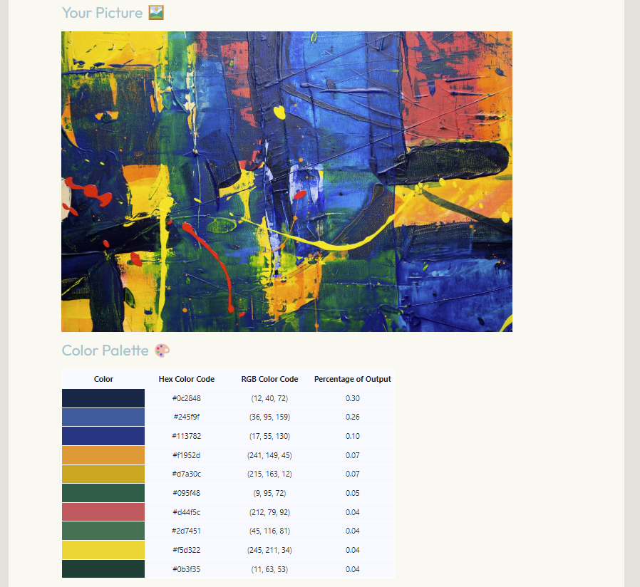 Color Palette website